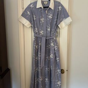 Tuckernuck Blue and White Floral Midi Dress